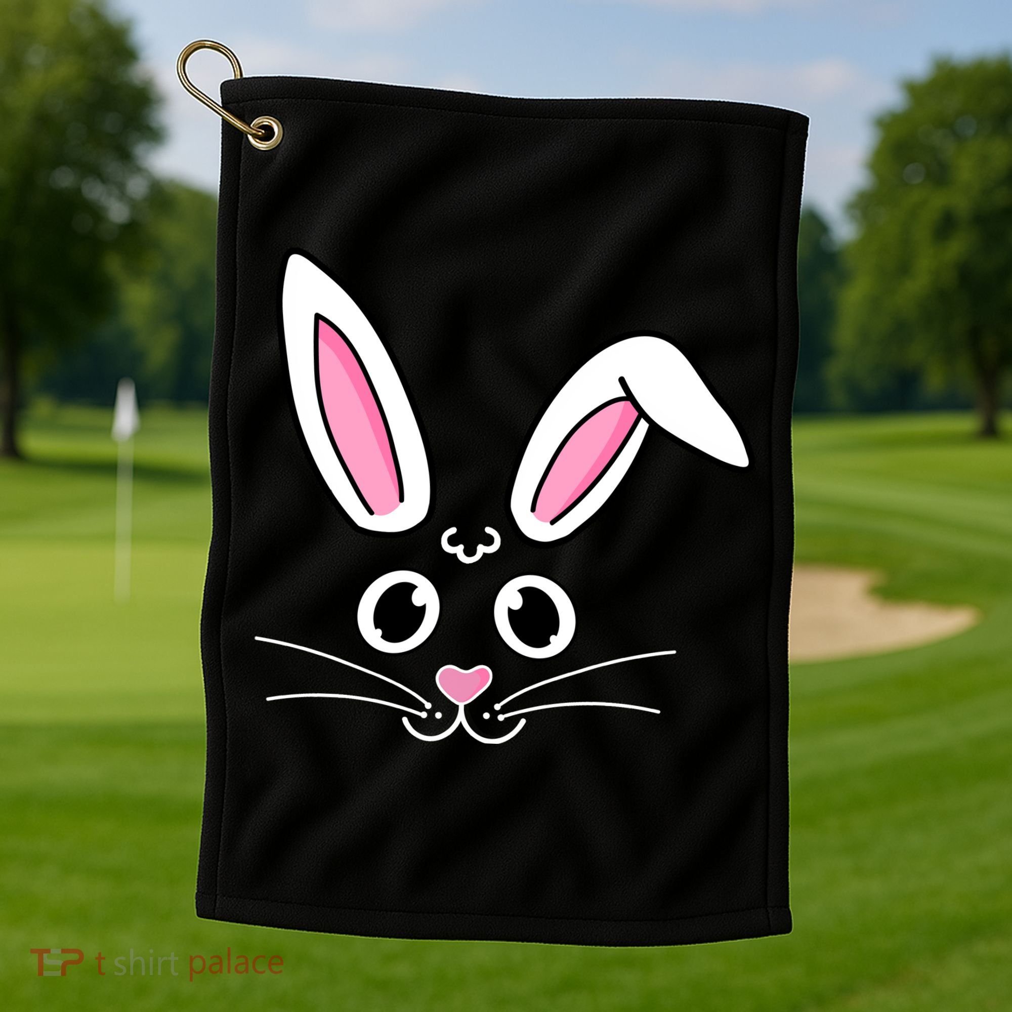 Easter Bunny Face Golf Towel