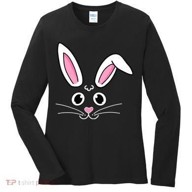 Easter Bunny Face Women's Long Sleeve Shirt