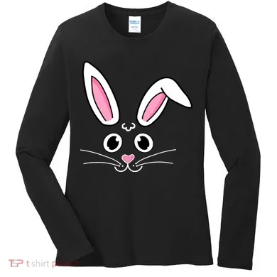 Easter Bunny Face Women's Long Sleeve Shirt