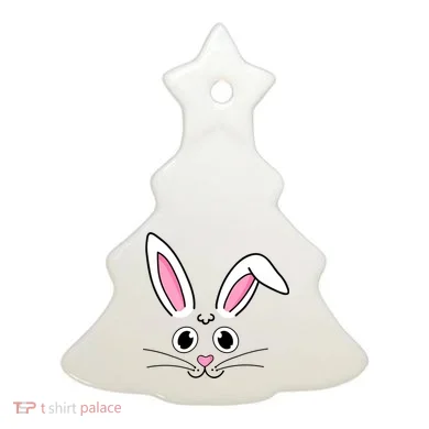 Easter Bunny Face Ceramic Ornament