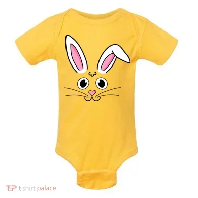 Easter Bunny Face Baby Bodysuit