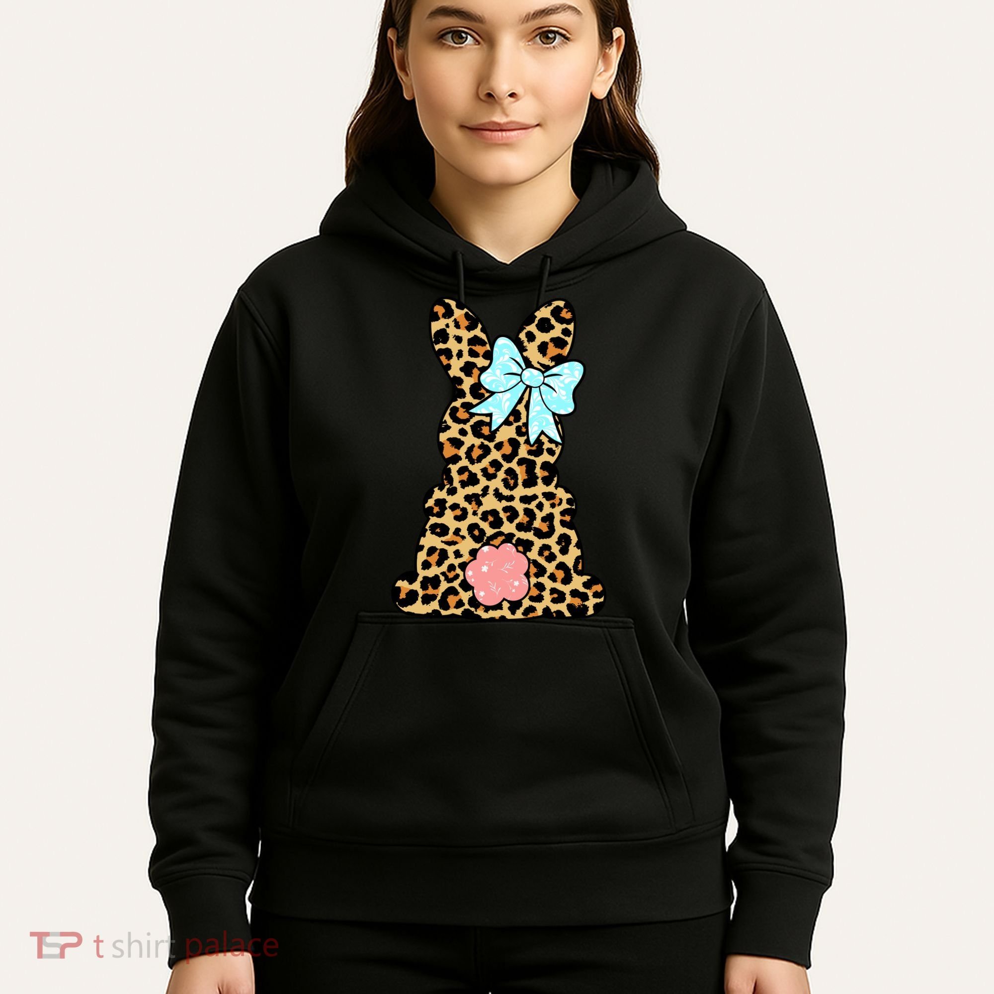Easter Bunny Leopard Print Hoodie