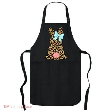 Easter Bunny Leopard Print Apron