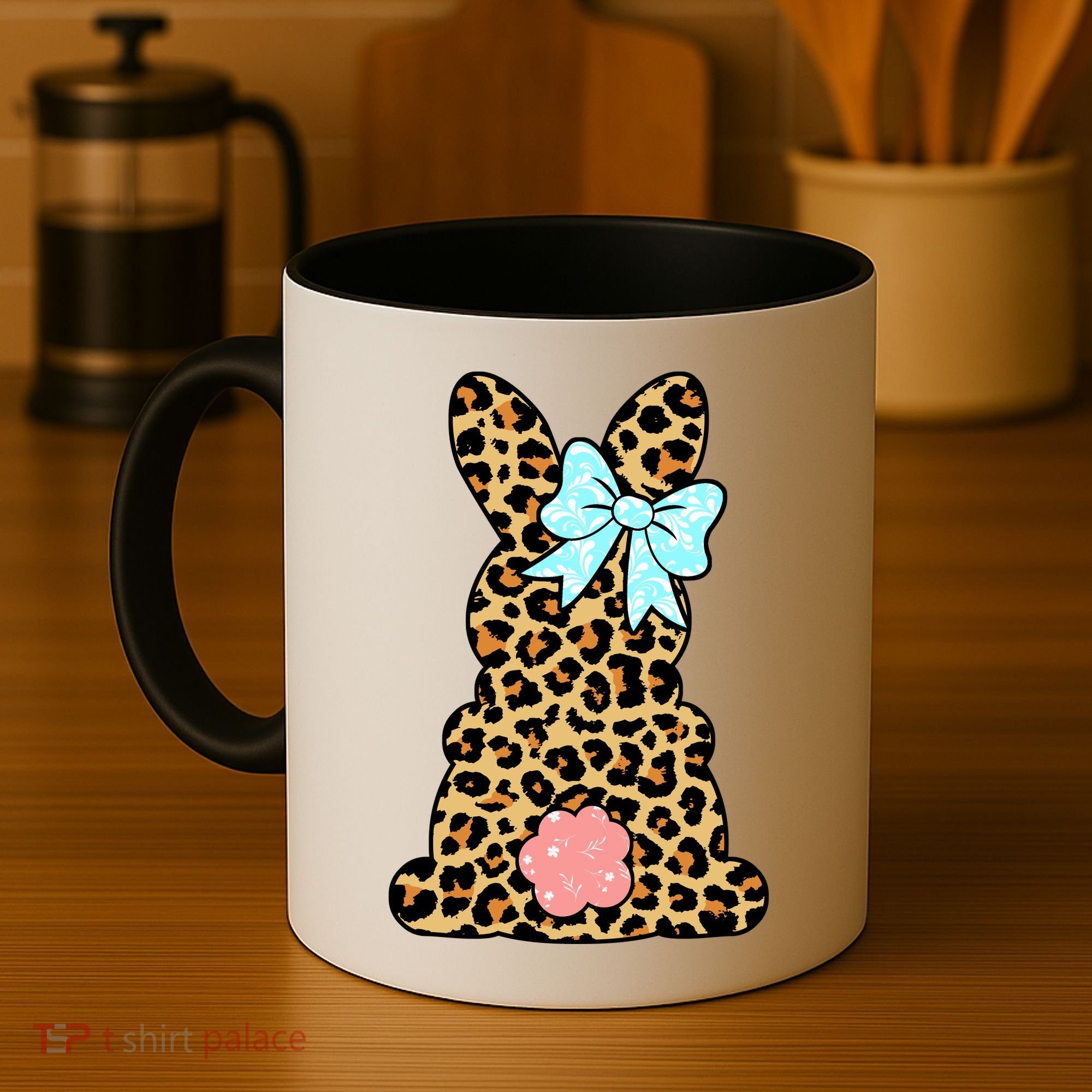 Easter Bunny Leopard Print Coffee Mug