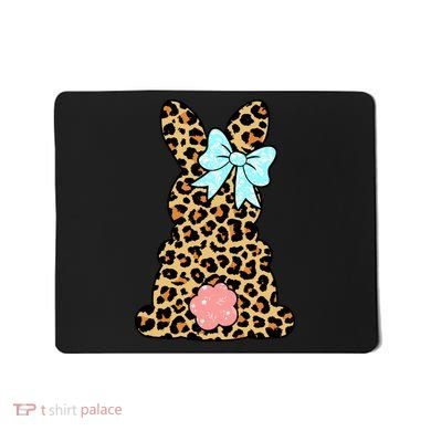 Easter Bunny Leopard Print Mousepad