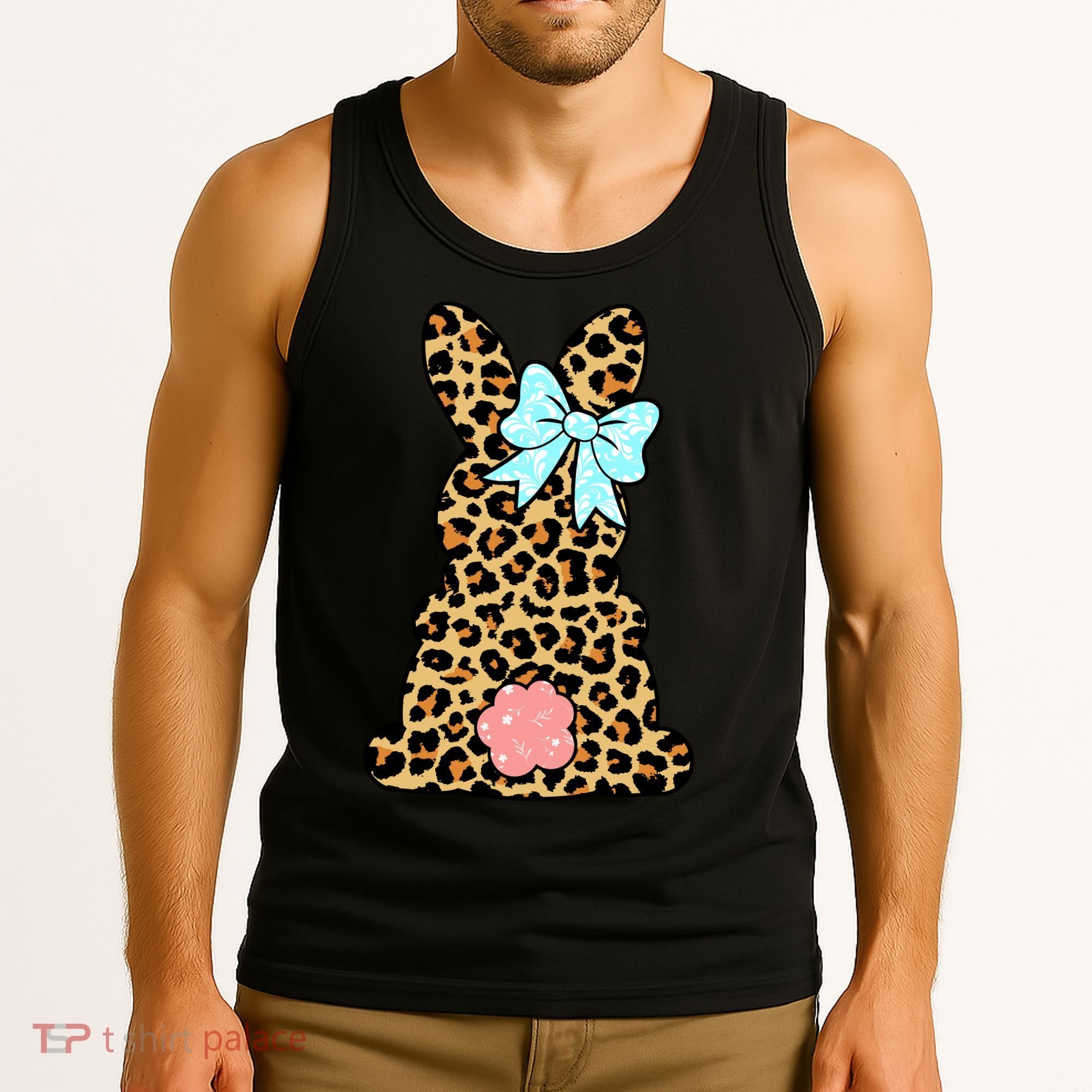 Easter Bunny Leopard Print Tank Top