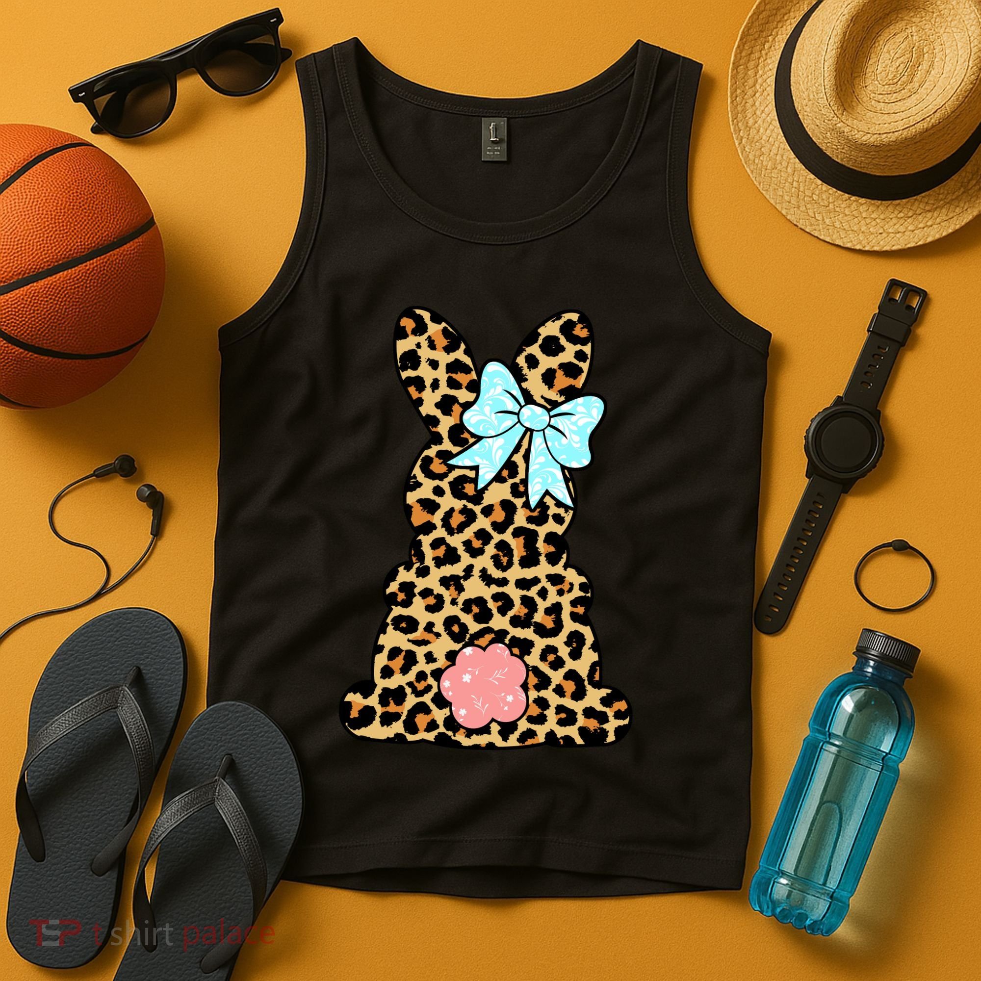 Easter Bunny Leopard Print Tank Top