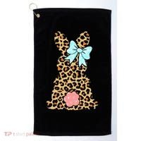 Easter Bunny Leopard Print Golf Towel thumb 0