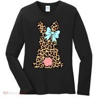 Easter Bunny Leopard Print Women's Long Sleeve Shirt thumb 0