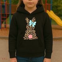 Easter Bunny Leopard Print Kids Hoodie thumb 3