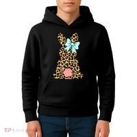 Easter Bunny Leopard Print Kids Hoodie thumb 4