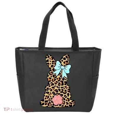 Easter Bunny Leopard Print Tote Bag