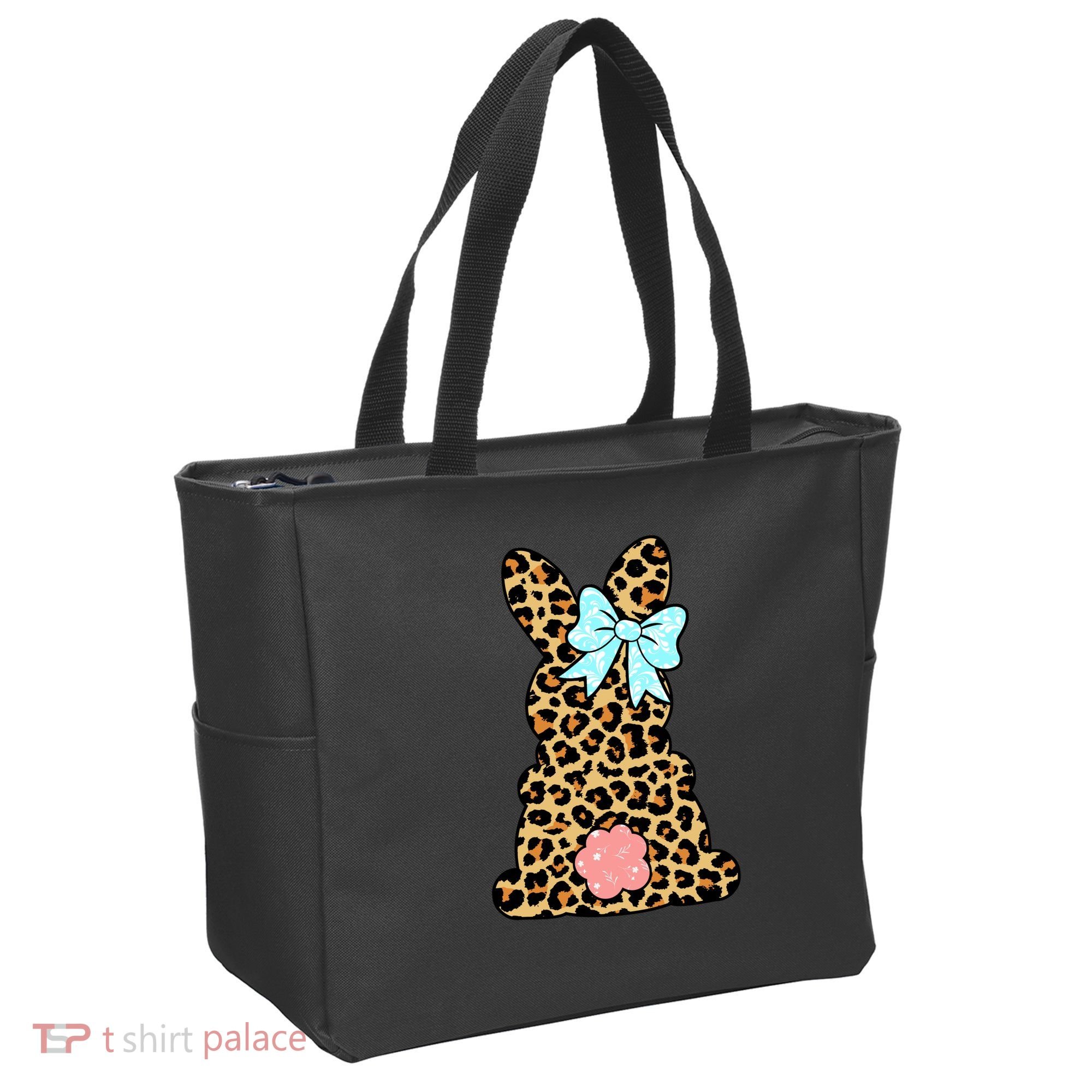 Easter Bunny Leopard Print Tote Bag