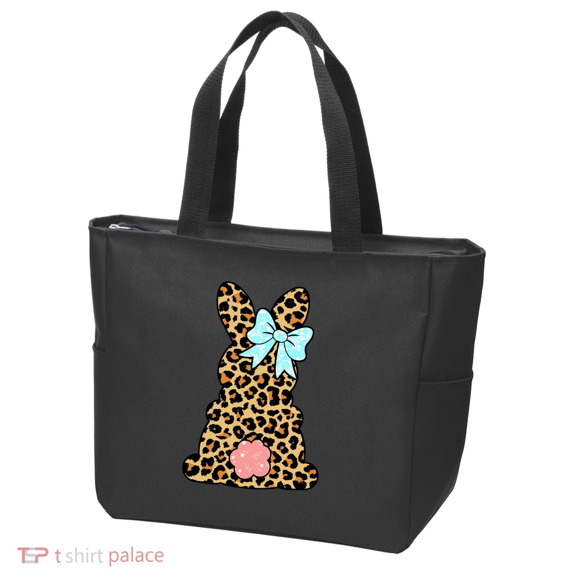 Easter Bunny Leopard Print Tote Bag