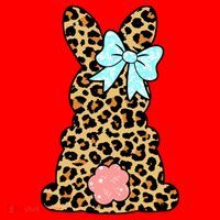 Easter Bunny Leopard Print Santa Hat thumb 1