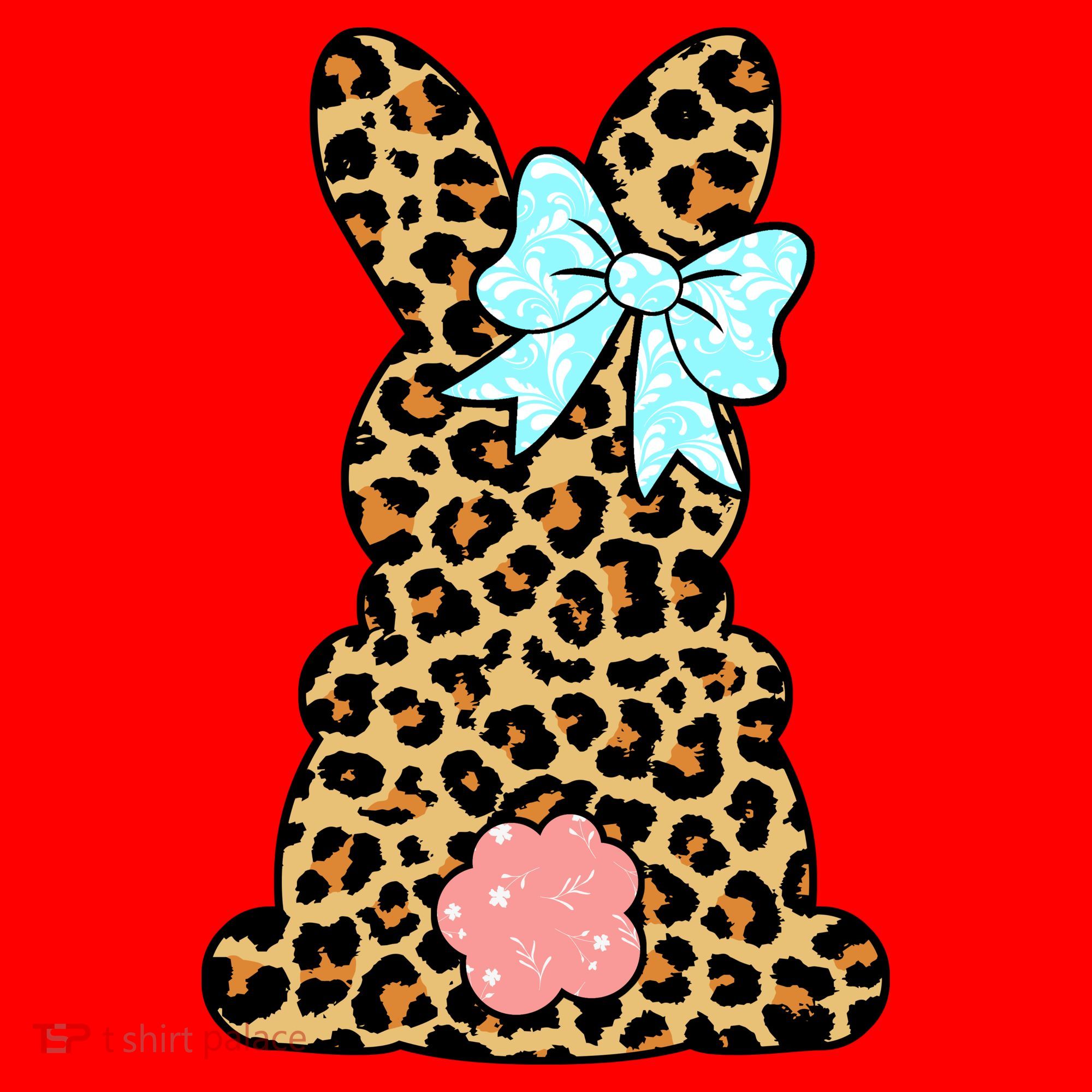 Easter Bunny Leopard Print Santa Hat