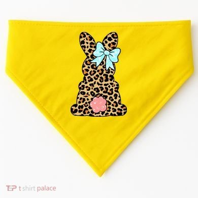 Easter Bunny Leopard Print USA-Made Doggie Bandana