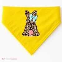 Easter Bunny Leopard Print USA-Made Doggie Bandana thumb 0