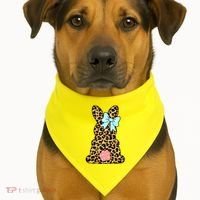 Easter Bunny Leopard Print USA-Made Doggie Bandana thumb 1