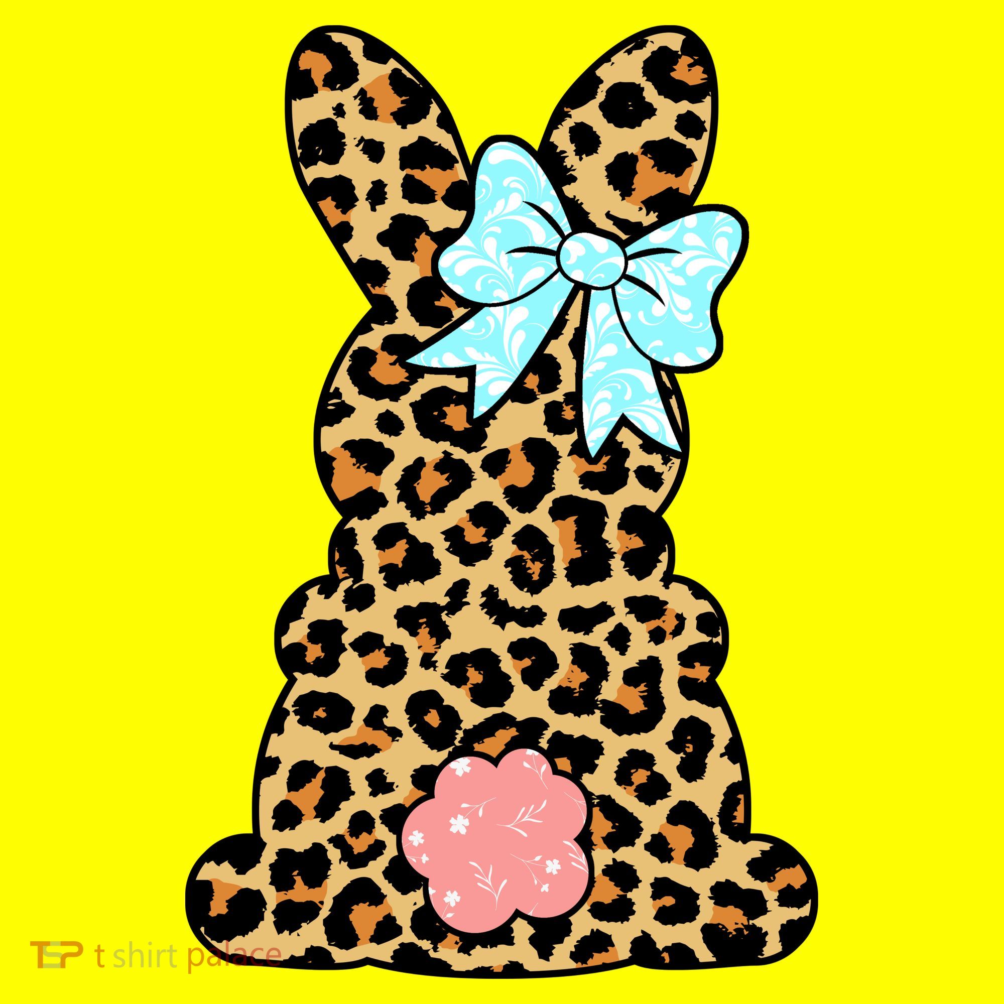 Easter Bunny Leopard Print USA-Made Doggie Bandana