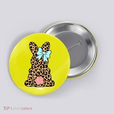 Easter Bunny Leopard Print Button