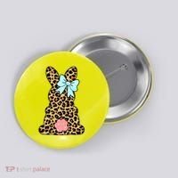 Easter Bunny Leopard Print Button thumb 0