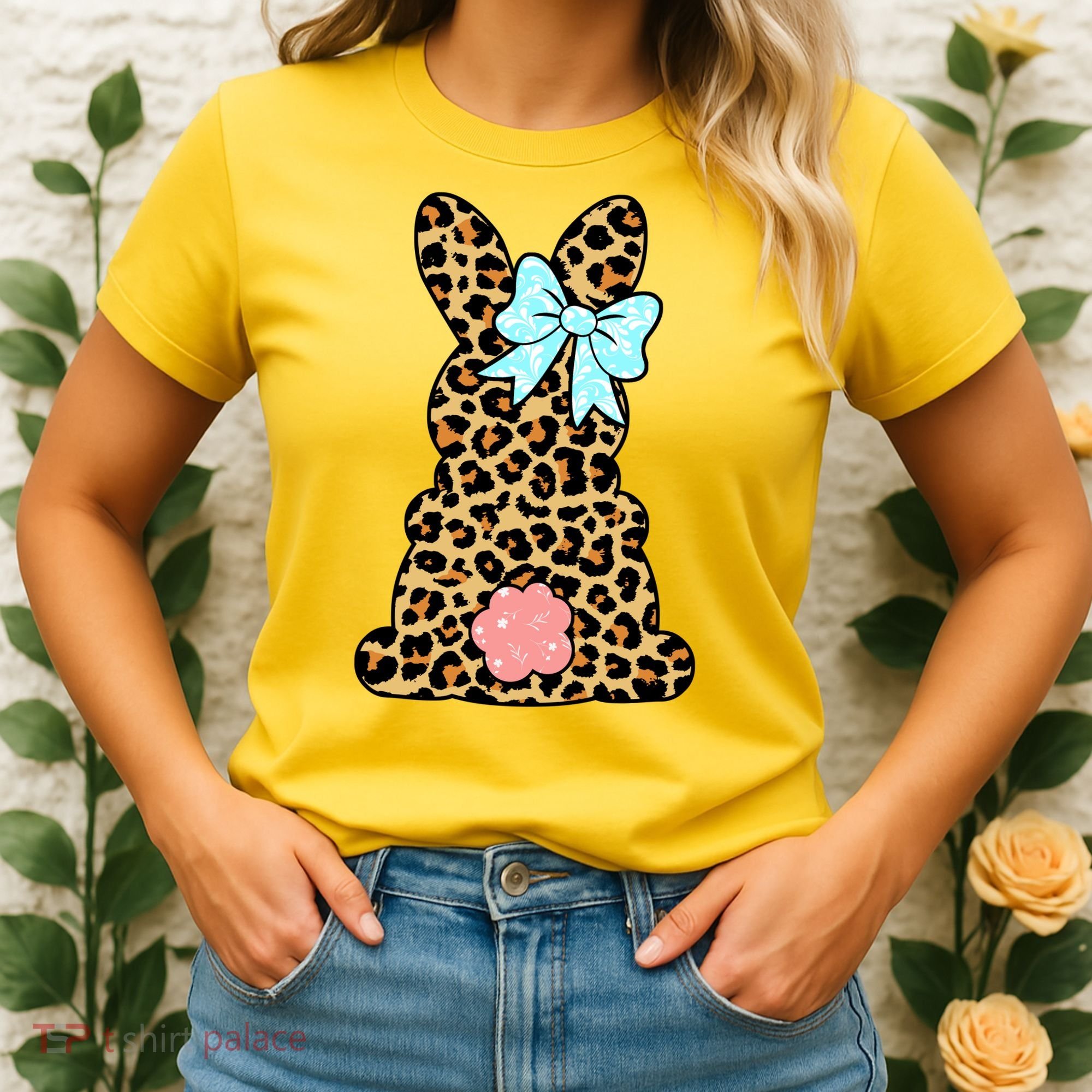 Easter Bunny Leopard Print Women's T-Shirt