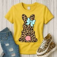 Easter Bunny Leopard Print Women's T-Shirt thumb 3