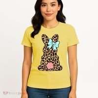 Easter Bunny Leopard Print Women's T-Shirt thumb 4