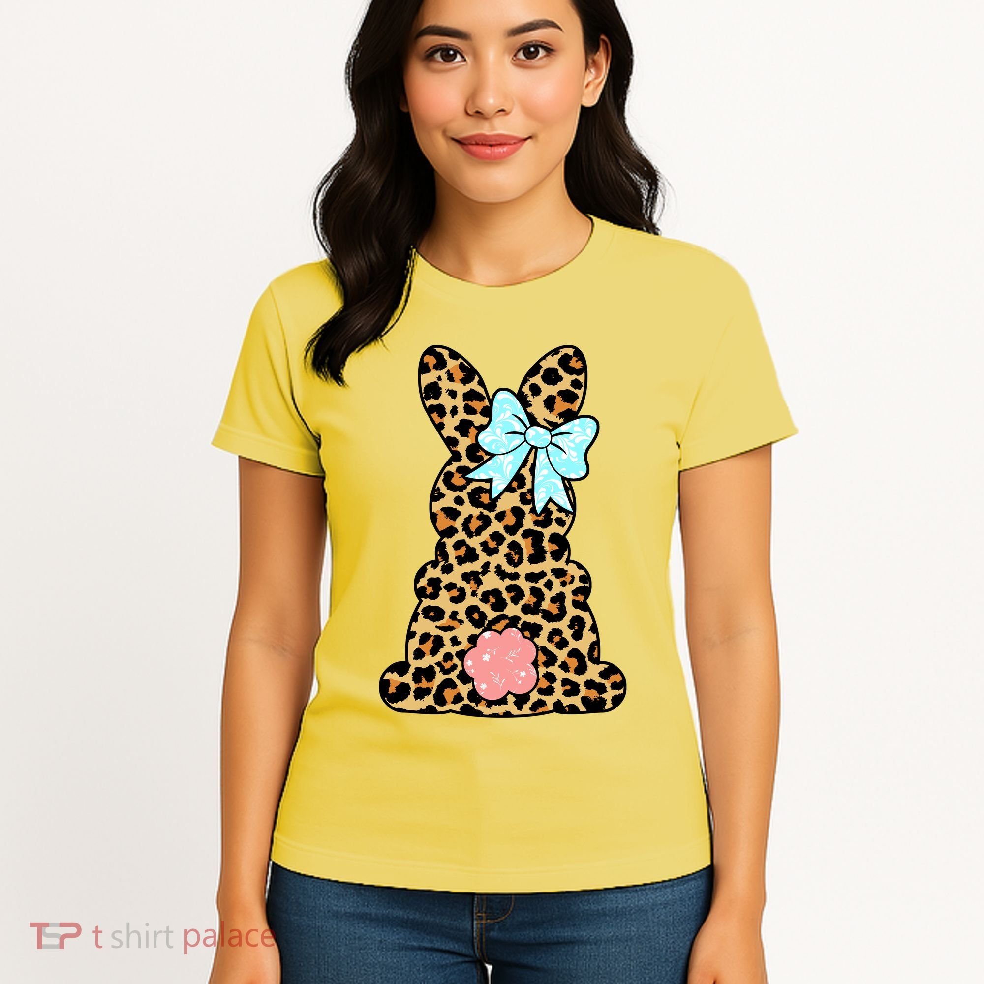 Easter Bunny Leopard Print Women's T-Shirt