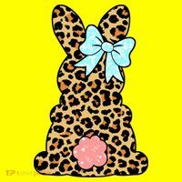 Easter Bunny Leopard Print Kids Long Sleeve Shirt thumb 2