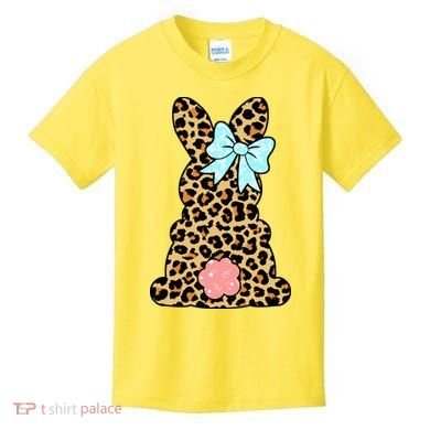 Easter Bunny Leopard Print Kids T-Shirt