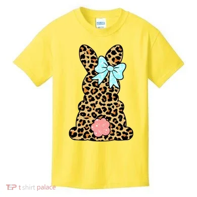 Easter Bunny Leopard Print Kids T-Shirt