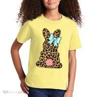 Easter Bunny Leopard Print Kids T-Shirt thumb 2