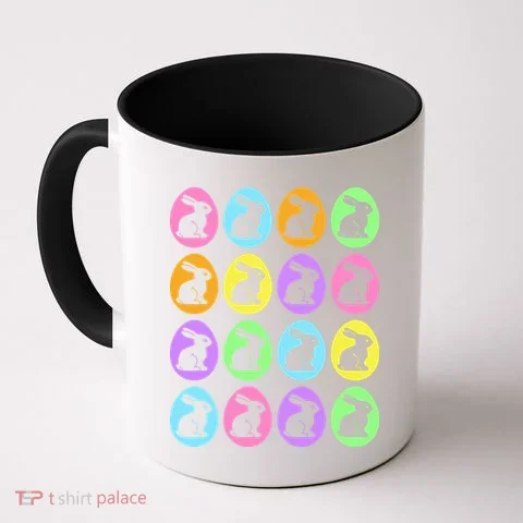 Easter Bunny Rabbit Eggs Coffee Mug in the selected color