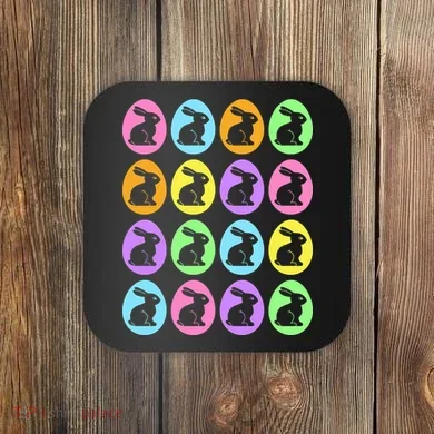 Easter Bunny Rabbit Eggs Coaster