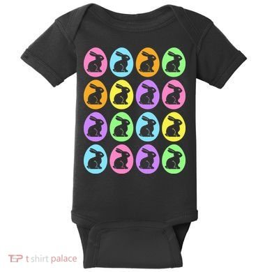 Easter Bunny Rabbit Eggs Baby Bodysuit