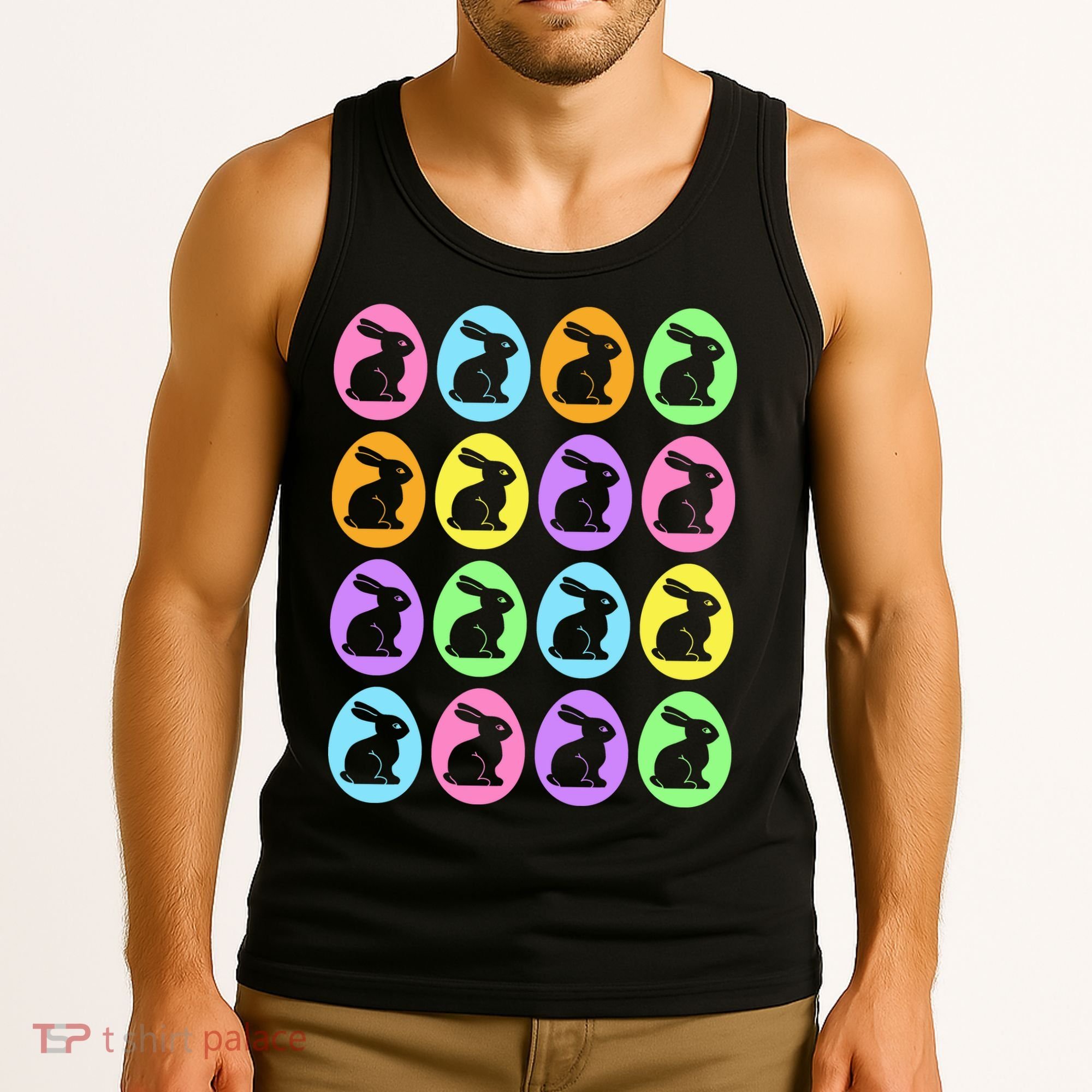 Easter Bunny Rabbit Eggs Tank Top