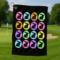 Easter Bunny Rabbit Eggs Golf Towel thumb 1