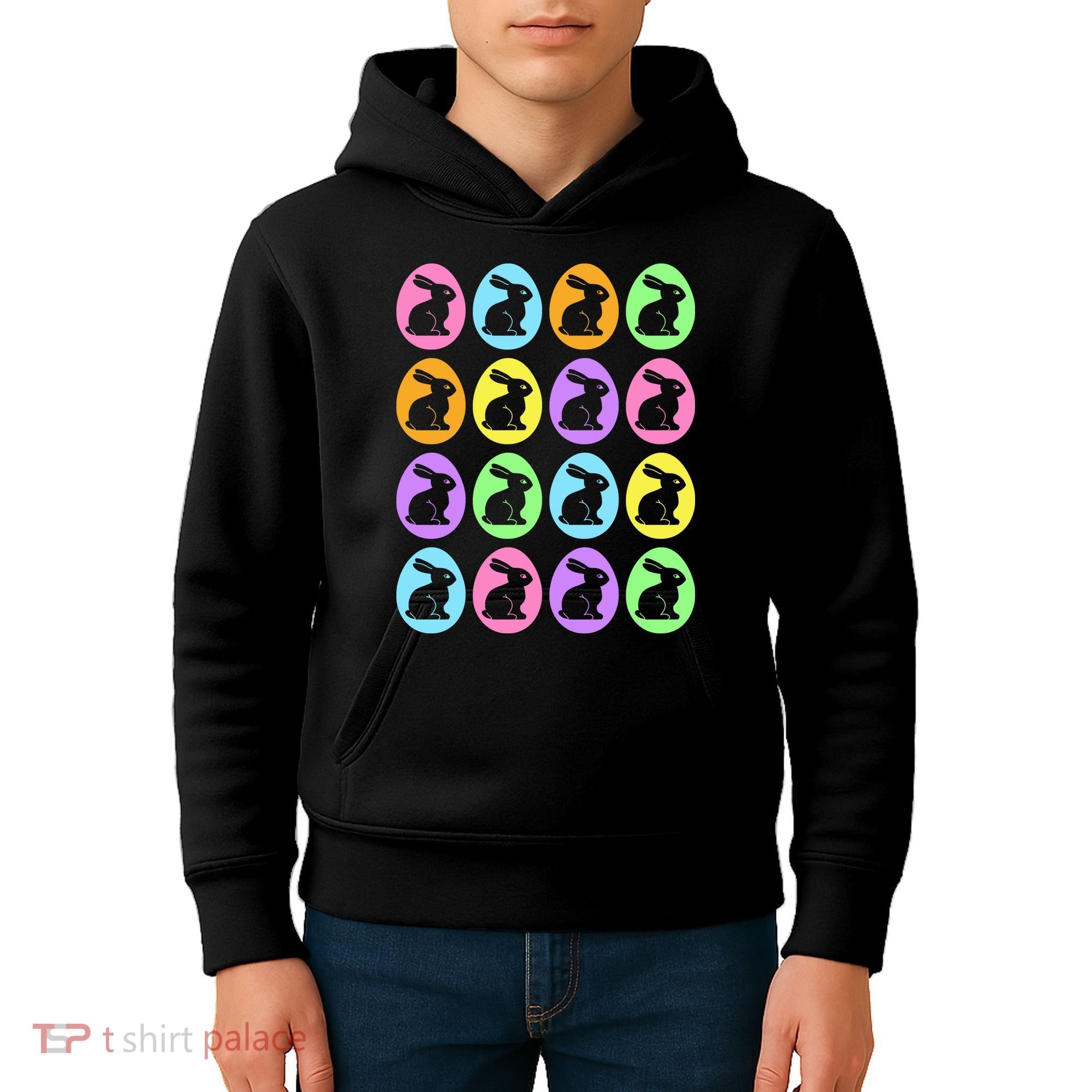 Easter Bunny Rabbit Eggs Kids Hoodie
