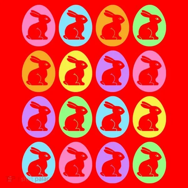 Easter Bunny Rabbit Eggs Santa Hat