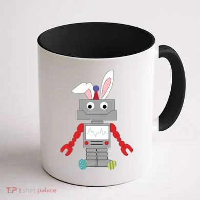 Easter Bunny Robot Coffee Mug back