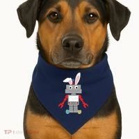 Easter Bunny Robot USA-Made Doggie Bandana thumb 1