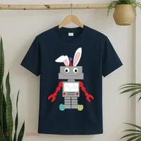 Easter Bunny Robot T-Shirt thumb 2