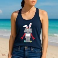 Easter Bunny Robot Women's Tank Top thumb 2