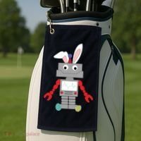 Easter Bunny Robot Golf Towel thumb 2