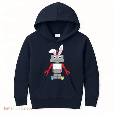 Easter Bunny Robot Kids Hoodie