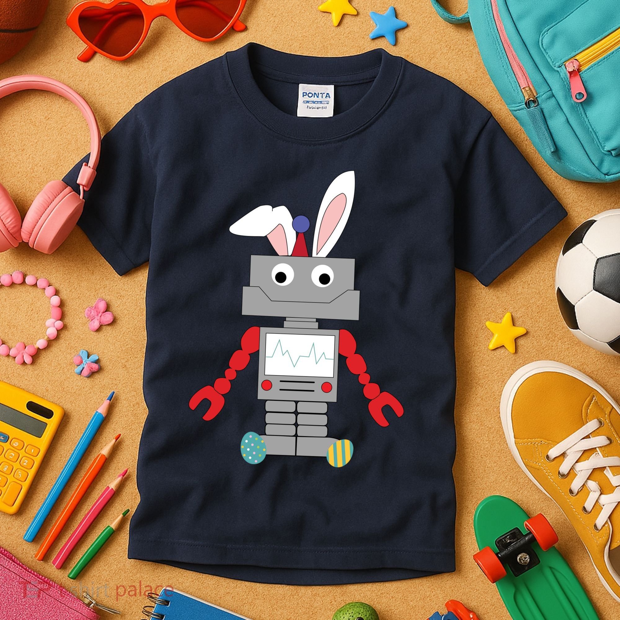Easter Bunny Robot Kids T-Shirt