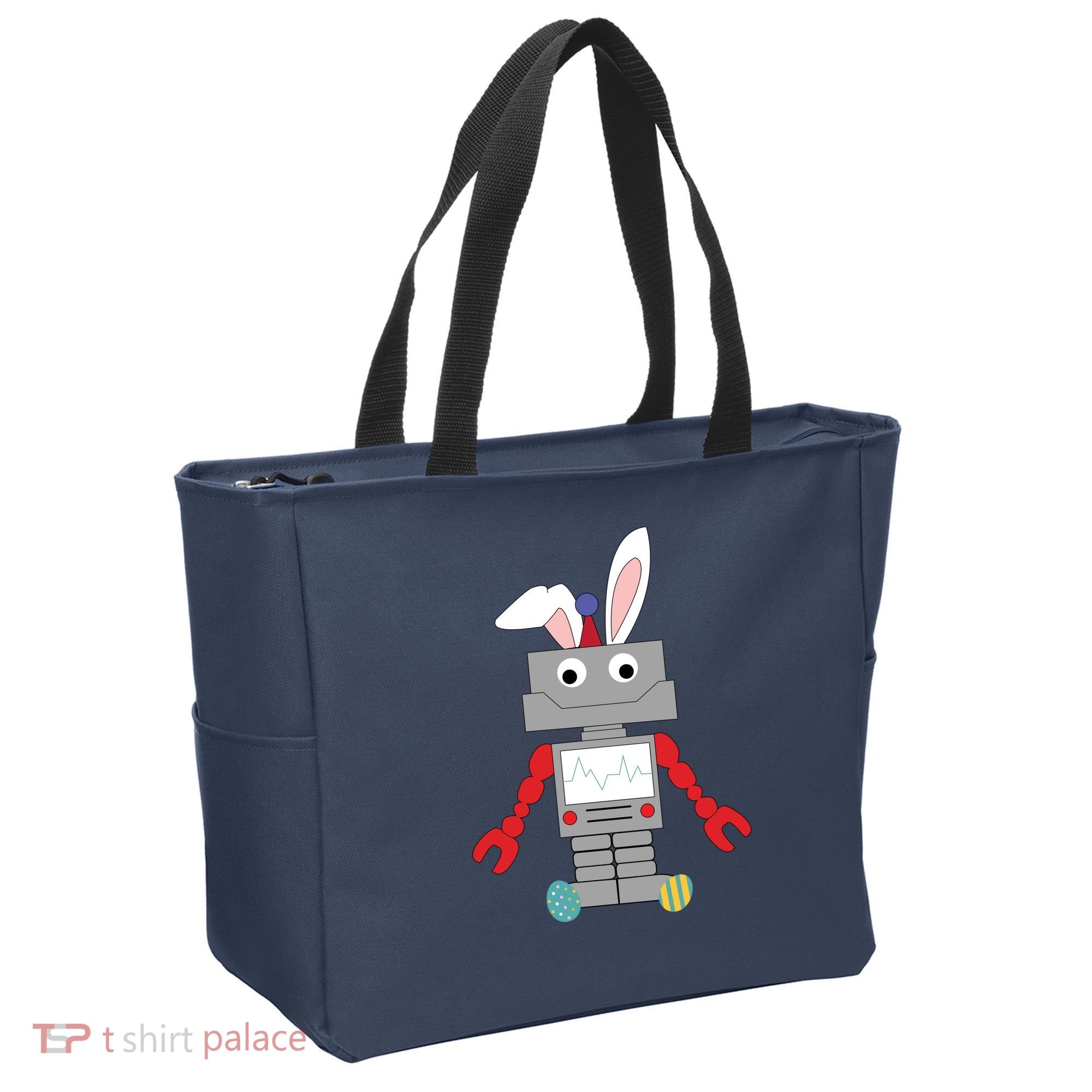 Easter Bunny Robot Tote Bag