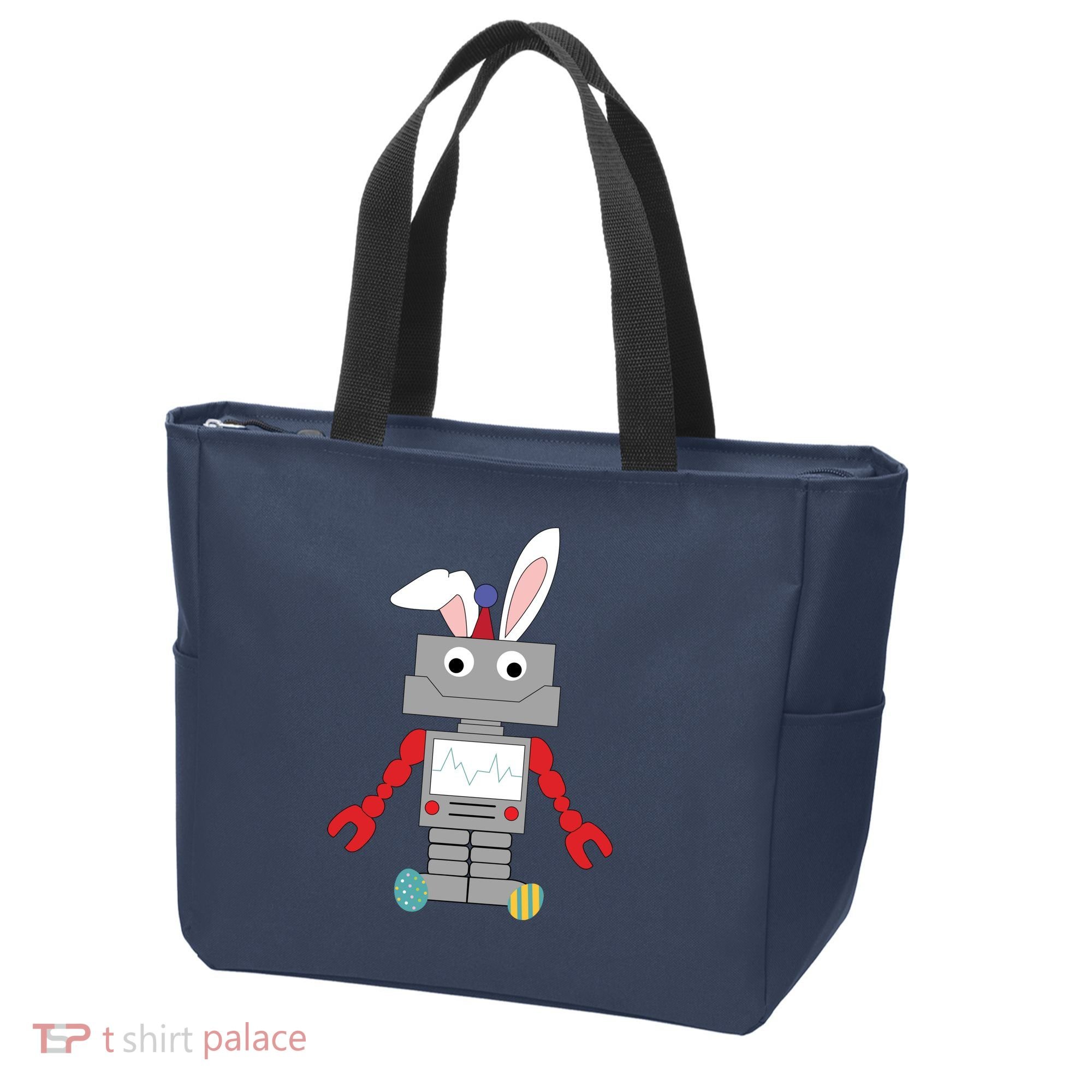 Easter Bunny Robot Tote Bag